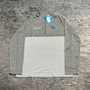 NWT Columbia Golf Kentucky Wildcats Long Sleeve Pullover 1/4 Zip Medium Gray